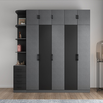 Bed wardrobe set combination Nordic modern minimalist master bedroom bed wardrobe dressing table bedside table bedroom complete set of furniture