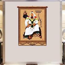Mongolian leather painting new decoration in the dining room Mongolian leather painting Mongolian Genghis Khan mural hanging painting over decoration decorative painting