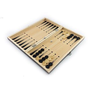 Super Magnetic Wooden Chess Backgammon Checkers 3 In 1 Chess
