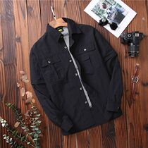 Summer thin mens outdoor loose large size multi-pocket long-sleeved shirt mens casual Q casual quick-drying shirt mens two