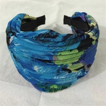 Buy three and get one for free Korean hair accessories pleated m-wrinkle simple and versatile outer hair with tooth cover hoop hair wide headband whitening face wash out