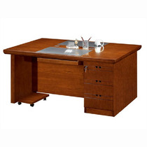 New Chinese style paint double computer desk 1 6m solid wood leather office desk middle office desk 2 computer desk