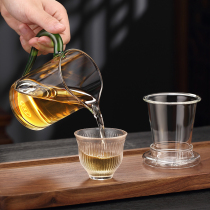 Teapot glass thickened high temperature resistant tea brewer with filter black tea brewing office tea cup small flower teapot