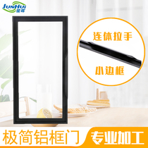 Aluminium alloy rims minimalist wardrobe transparent narrow side glass cabinet door new black light lavish cabinet display cabinet set to do