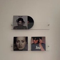 Wall-mounted vinyl record rack transparent acrylic creative punch-free living room decoration wall album CD display rack