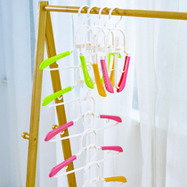 Direct selling new product retractable folding clothes hanger storage rack hook household traceless anti-slip portable travel plastic