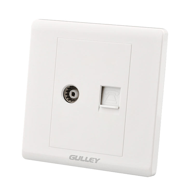  Type 86 wire switch socket TV plug-in socket panel white with concealed view jack Z phone jack-Taobao
