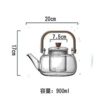 New spot boiling glass teapot m electric ceramic stove heating kettle glass leak household flat bamboo striped beam teapot