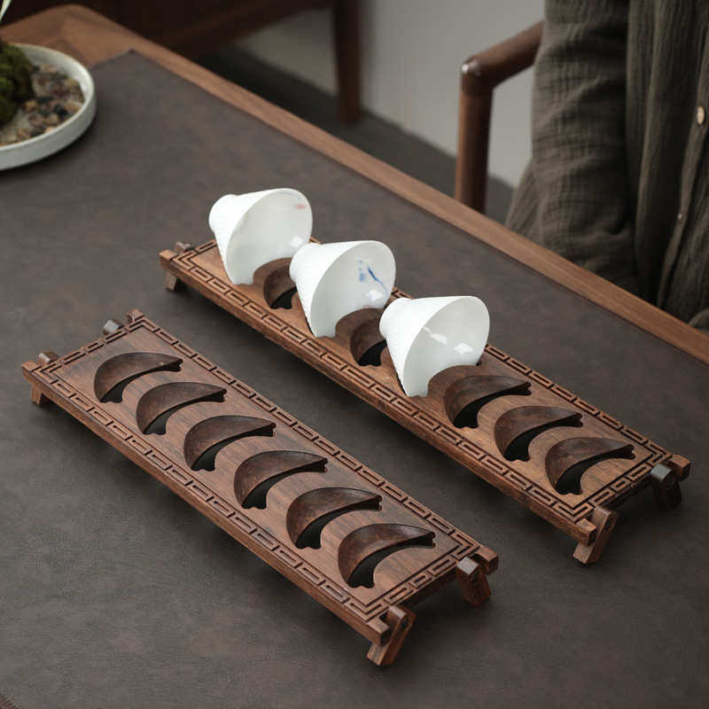 Tea set rack small cup rack table table table Chinese solid wood ancient shelf tea cup household storage placement rack