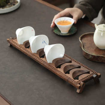 Tea set rack small cup rack table table table chinese solid wood ancient shelf tea cup household storage placement rack