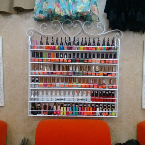 铁艺指甲油架子 精品展示柜 美甲店化妆品展示架 壁挂货架多层架