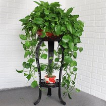 Household storage rack shelf European style flower rack Wrought iron multi-layer indoor floor-standing green radish flower