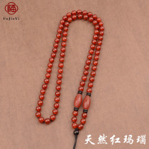 Red Agate bead chain Lanyard Hand woven necklace Rope Jade Jade Beeswax pendant pendant rope Pendant with rope