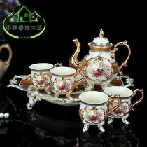  European-style classical luxury coffee set Tea set High-end ceramic coffee cup with tray Wedding housewarming gift