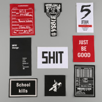  Clothes patch patch cloth patch fashion wild large black English letter repair hole decoration trademark square cloth label