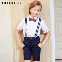 BOERSS childrens suit boys dress with shorts host performance costume flower girl 61 chorus performance