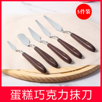  5-piece set of chocolate spatula fondant cream spatula Cake mounting flower trowel color grading knife tool baking set