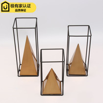 Modern new Chinese Wrought iron crafts display model room Home living room TV cabinet Entrance wine cabinet decoration