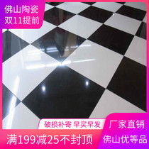 Foshan tile floor tile 800X800 living room polished tile White Vitrified tile non-slip wear-resistant floor tile super black brick