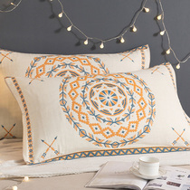 Silk Jiangnan pillow towel Pure cotton pair of cotton yarn cloth pillow towel Simple Nordic single man and woman European cover towel