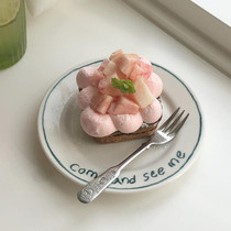 Korean small crownins French style dinner plate hand-painted letter dessert pan cake tray Western food dishes gourmet food photo props