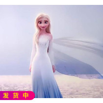  21 Foreign trade girls Frozen 2 Aisha Aisha White Cloak Queen Princess Treasure long-sleeved spring and summer dress