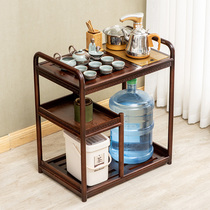 Mobile tea table tea cart tea tray tea set automatic induction cooker household simple solid wood small tea table