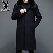 Flowers Playboy Spring Autumn Season of wool Fur Collar Big Coat Mens Middle-aged Mens Young Mens Jacket