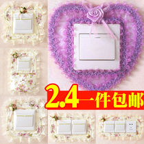 Switch patch protective cover wall sticker switch sleeve decorative patch socket protective cover light switch sticker lace European sheath