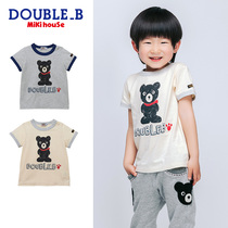 Hand-painted wind T-shirt Mikihouse Double_ B spring new small black bear Tianzhu material T-shirt collection