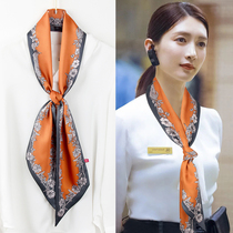 Long strip small scarlet lady spring autumn style foreign air 100 lap suit hair with fashion South Korean neck decoration bevelled small neckline