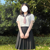 Xiaojin original JK genuine student summer Japanese pleated skirt suit College style uniform Short-sleeved sailor suit female