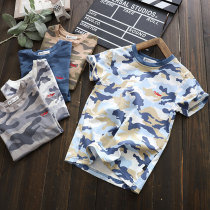 Boys short-sleeved T-shirt trendy casual camouflage Tong cotton childrens clothing childrens summer T-shirt 2020 new products