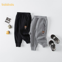 Clear Cabin Bala Bala Boy Pants Children Autumn Winter New Middle Children Plus Suede Pure Cotton Sports Pants Long Pants Fashion