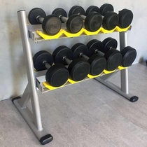  Dumbbell combination with rack Rubber-coated round head dumbbell mens fitness household dumbbell set placement rack Commercial private teaching workers