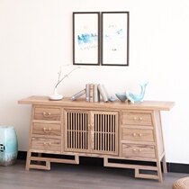 Old elm new Chinese style shoe cabinet Entrance cabinet foyer cabinet Zen solid wood economical storage cabinet furniture