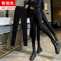 Tall black pants women autumn 170 lengthy leggings women outside wear 2021 new wild little feet magic