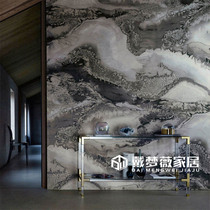 Original imported wallpaper French modern minimalist Nordic wallpaper marble texture living room background wall model Villa
