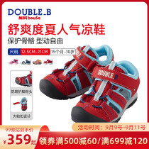 Cartoon breathable sandals Mikihouse Double_ B little black bear double mesh non-slip baby sandals collection