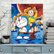 Non-Van Diy digital oil painting Doraemon A dream small yellow man living room bedroom adult filled with hand painted decorative oil color painting