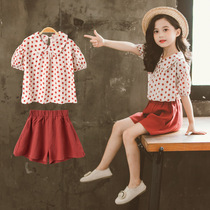 Girls summer dress suit skirt 2020 new foreign style middle school students summer clothes ten-year-old summer culottes