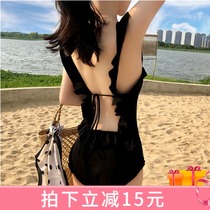 Swimsuit Women Korea Nets Red Ins Spa Sexy Open-backs Bikini Small Breasts to Hide Slim Fit Swimsuit