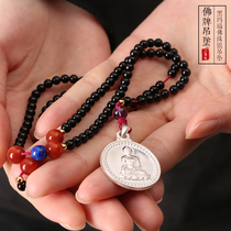 Purple Bamboo Forest 925 Silver Drugmaker Buddha Buddha Necklace Woman Wenshu Bodhisattva Pendant Sakyamuni Buddha lovers pendants