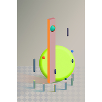 Mounted Yang Fan Fluorescent Green prints study bedroom office hanging pictures