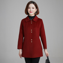 Mom high-end double-sided cashmere coat female long 2021 new small man wool woolen short coat anti-season