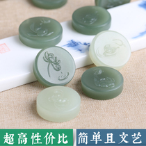 Hetian Jade small Lotus pendant lotus pendant can be woven lotus hand string with birth expensive son computer hipster