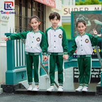 Kindergarten garden uniform Spring and autumn British style sports suit Primary school uniform Autumn student class uniform three-piece set