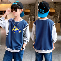 Boys autumn clothes foreign children Base shirt color top 2021 new boys spring and autumn T-shirt long sleeve tide