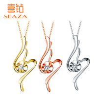 Xia Diamond 18K gold diamond pendant female simple diamond necklace real diamond gold choker Tanabata gift