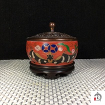 Pure copper cloisonne filigree enamel Caifu in front of you Incense furnace antique antique